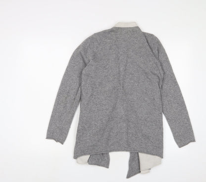 Benedetta B Womens Grey V-Neck Wool Cardigan Jumper Size S - Open