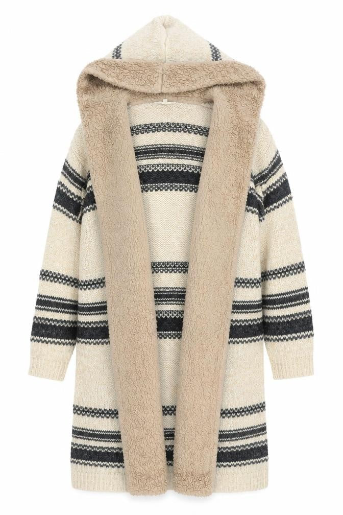 Falmer Heritage Womens Beige Geometric Overcoat Coatigan Size M