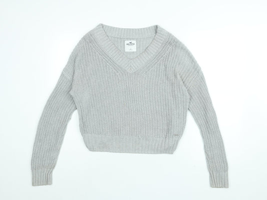 Womens UK Size S Hollister Grey Pullover Jumper
