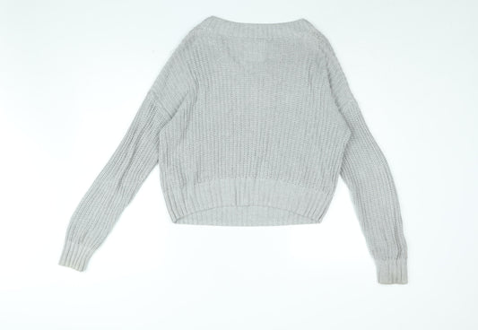Womens UK Size S Hollister Grey Pullover Jumper