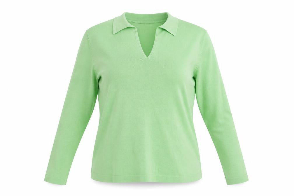 Womens UK Size 14 Lands' End Green Basic T-Shirt