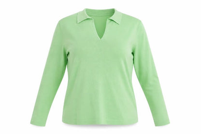 Womens UK Size 14 Lands' End Green Basic T-Shirt