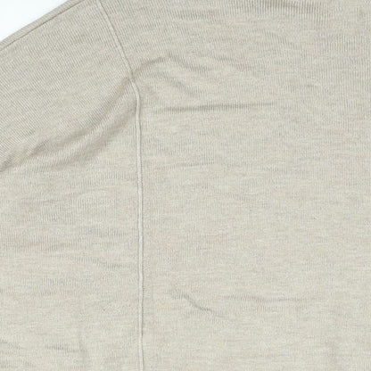 Gray & Willow Womens Beige Viscose Basic T-Shirt Size M Round Neck