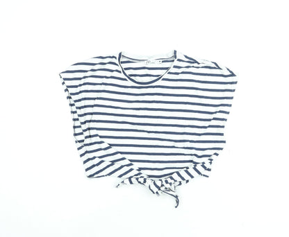 Womens UK Size S Zara White Cropped T-Shirt