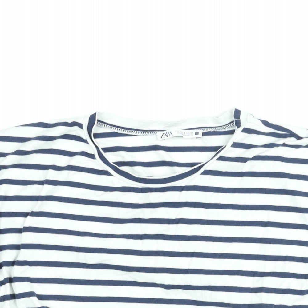 Womens UK Size S Zara White Cropped T-Shirt