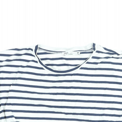 Womens UK Size S Zara White Cropped T-Shirt