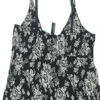 Womens UK Size S Cynthia Rowley Black Basic T-Shirt