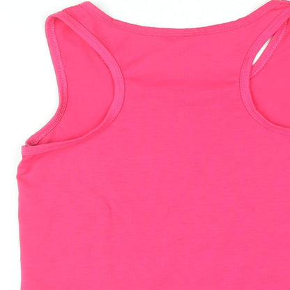 Ying Ying Womens Pink Cotton Basic Tank Size L Round Neck Pullover - Shut Up And Squat