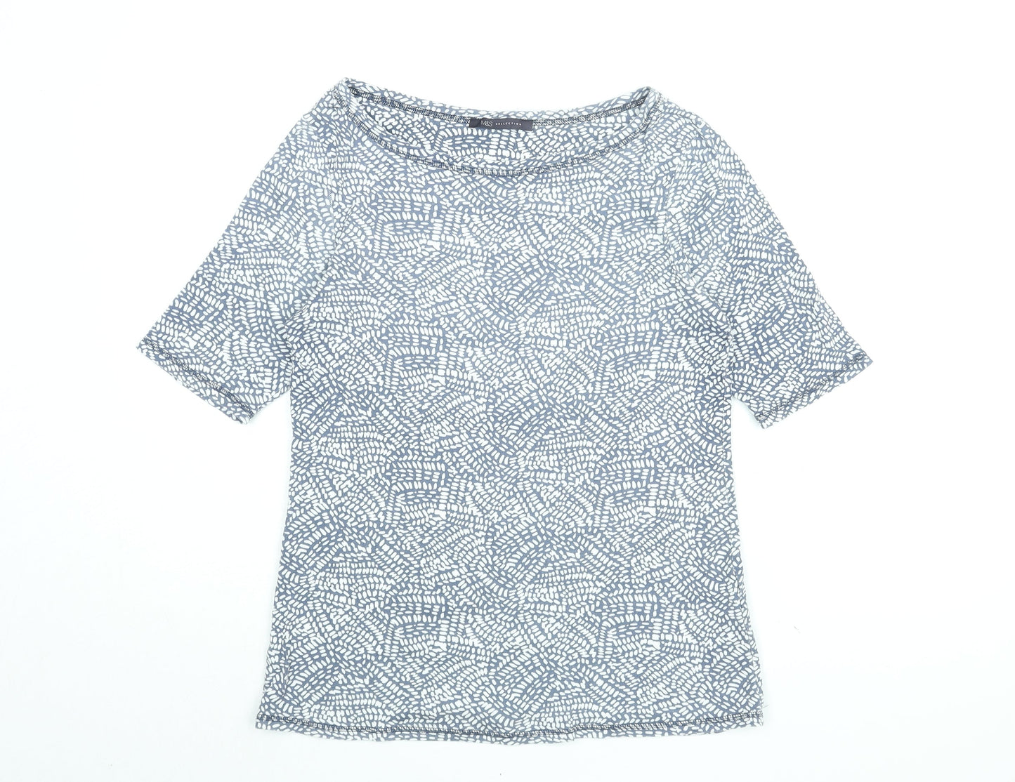 Womens UK Size 14 Marks and Spencer Blue Basic T-Shirt