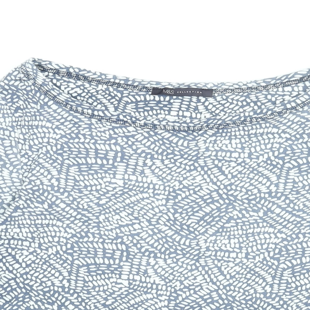 Womens UK Size 14 Marks and Spencer Blue Basic T-Shirt