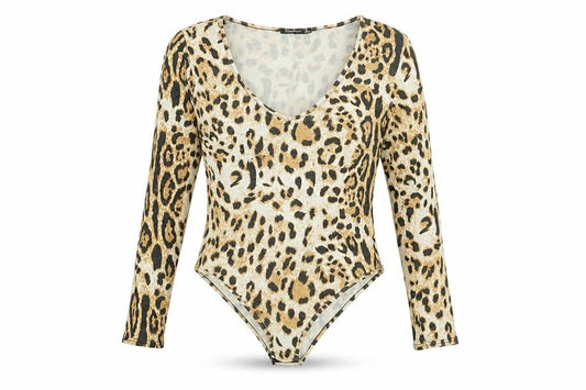 Womens UK Size 14 Boohoo One-Piece Beige Bodysuit