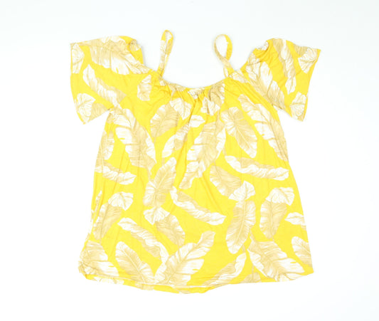Womens UK Size 18 Dorothy Perkins Yellow Basic T-Shirt
