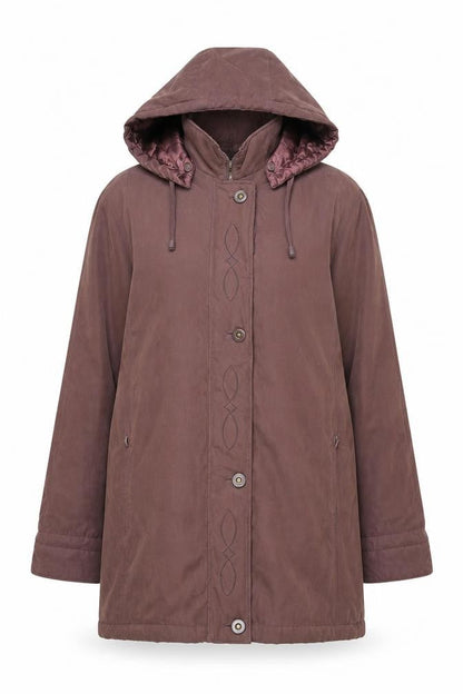 Bonmarché Womens Purple Overcoat Coat Size S Zip