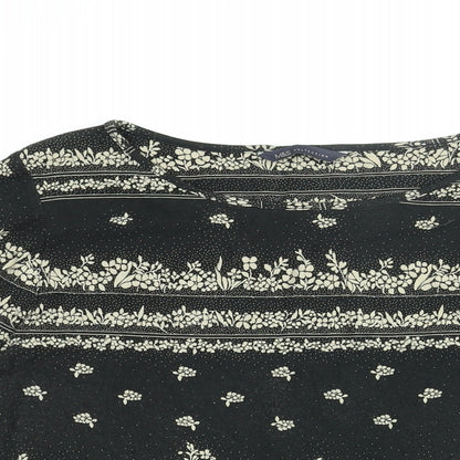 Womens UK Size 14 Marks and Spencer Black Basic T-Shirt