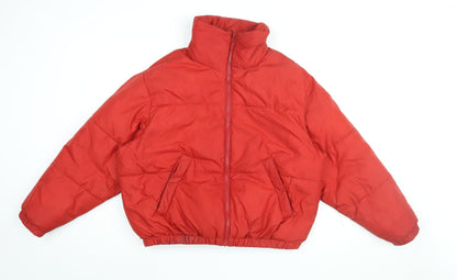 Womens UK Size XS Weekday Red Puffer Jacket
