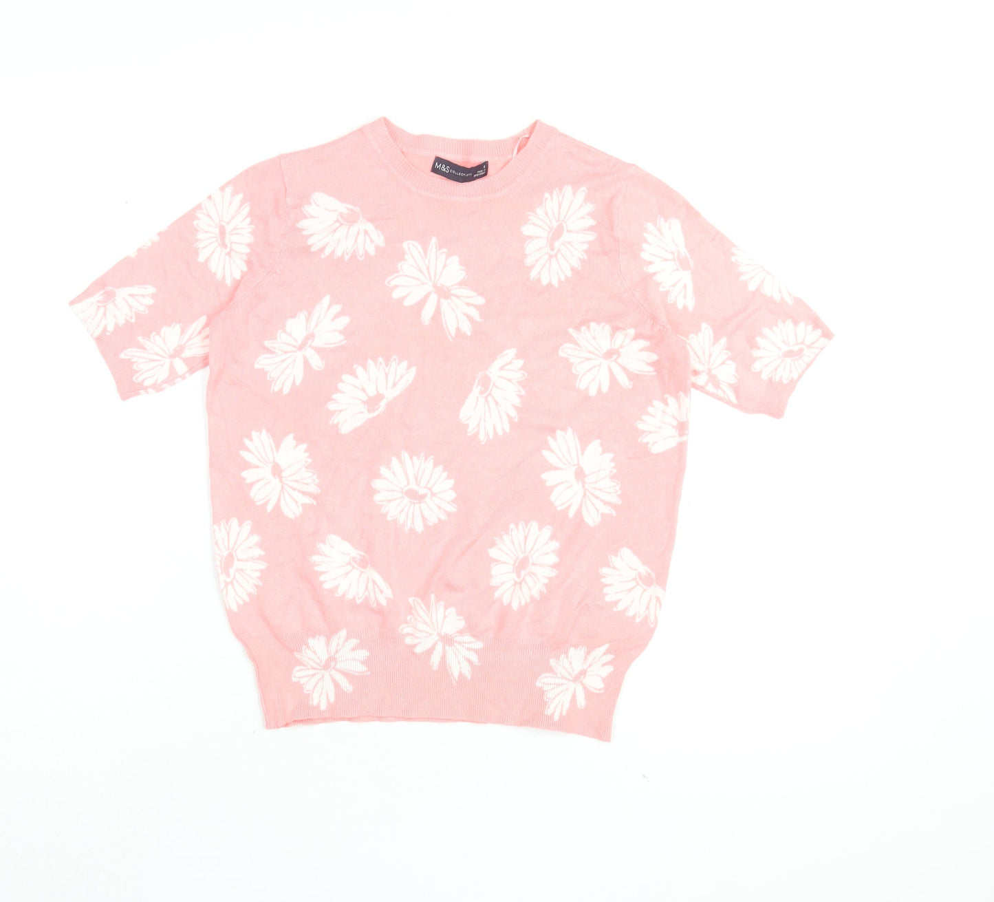 Womens UK Size 8 Marks and Spencer Pink Basic T-Shirt
