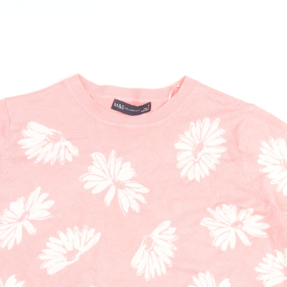Womens UK Size 8 Marks and Spencer Pink Basic T-Shirt