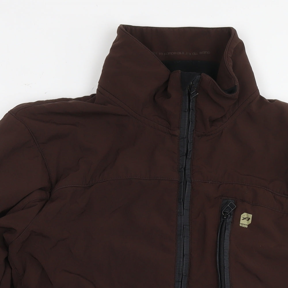 Mens UK Size M Orange Brown Jacket
