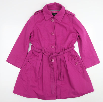 Louis Charles London Womens Pink Overcoat Coat Size 10 Button