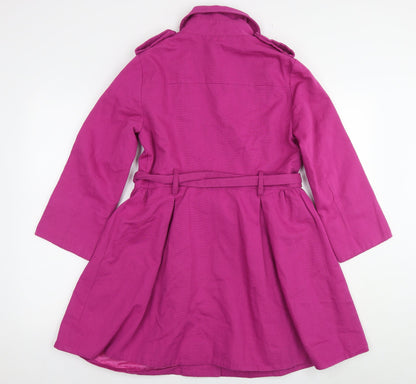 Louis Charles London Womens Pink Overcoat Coat Size 10 Button