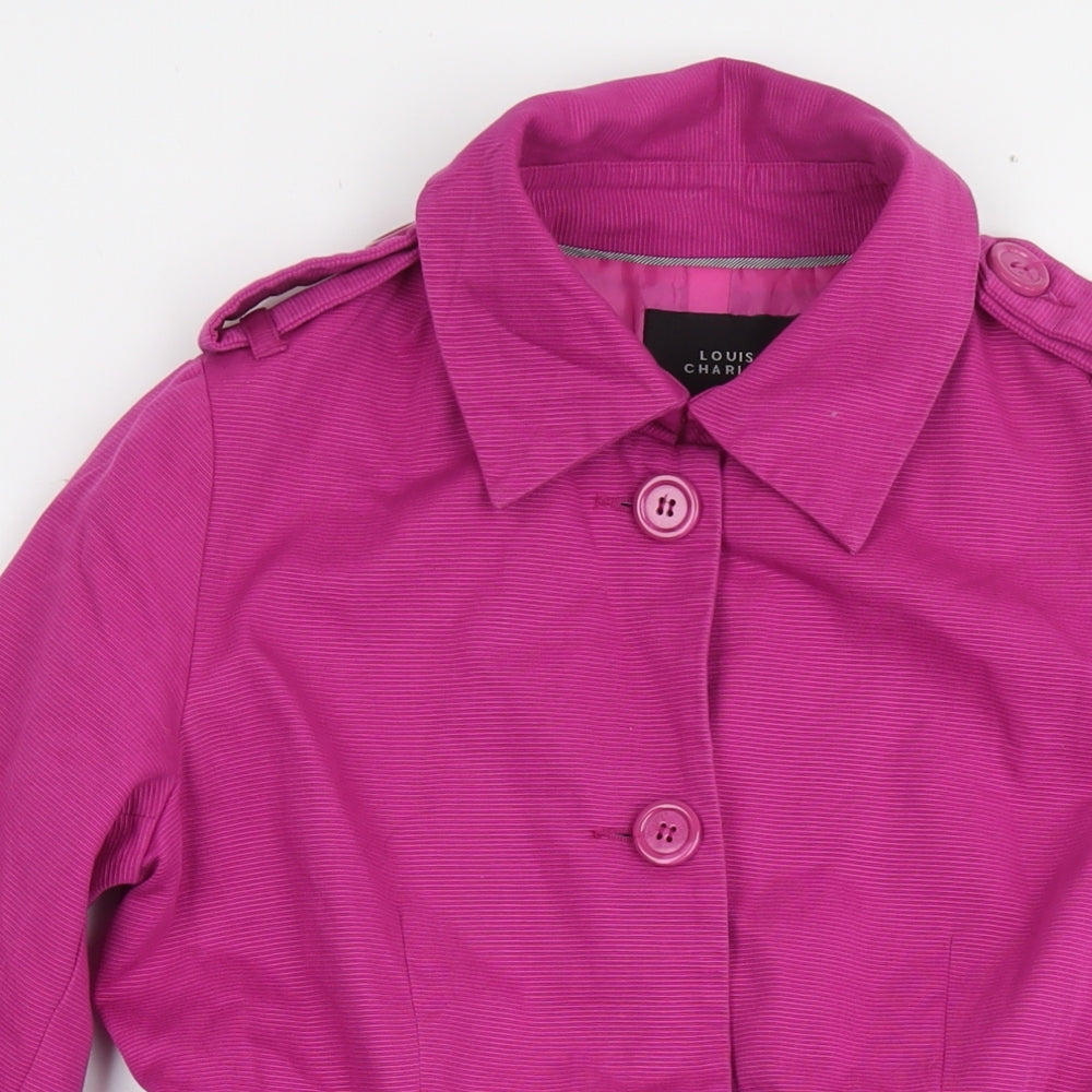 Louis Charles London Womens Pink Overcoat Coat Size 10 Button