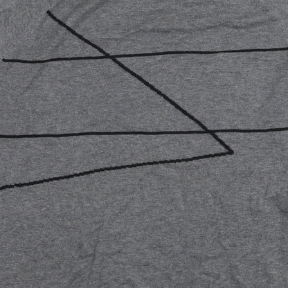 IKKS Womens Grey Polyester Pullover Sweatshirt Size S Pullover - Geometric Detail