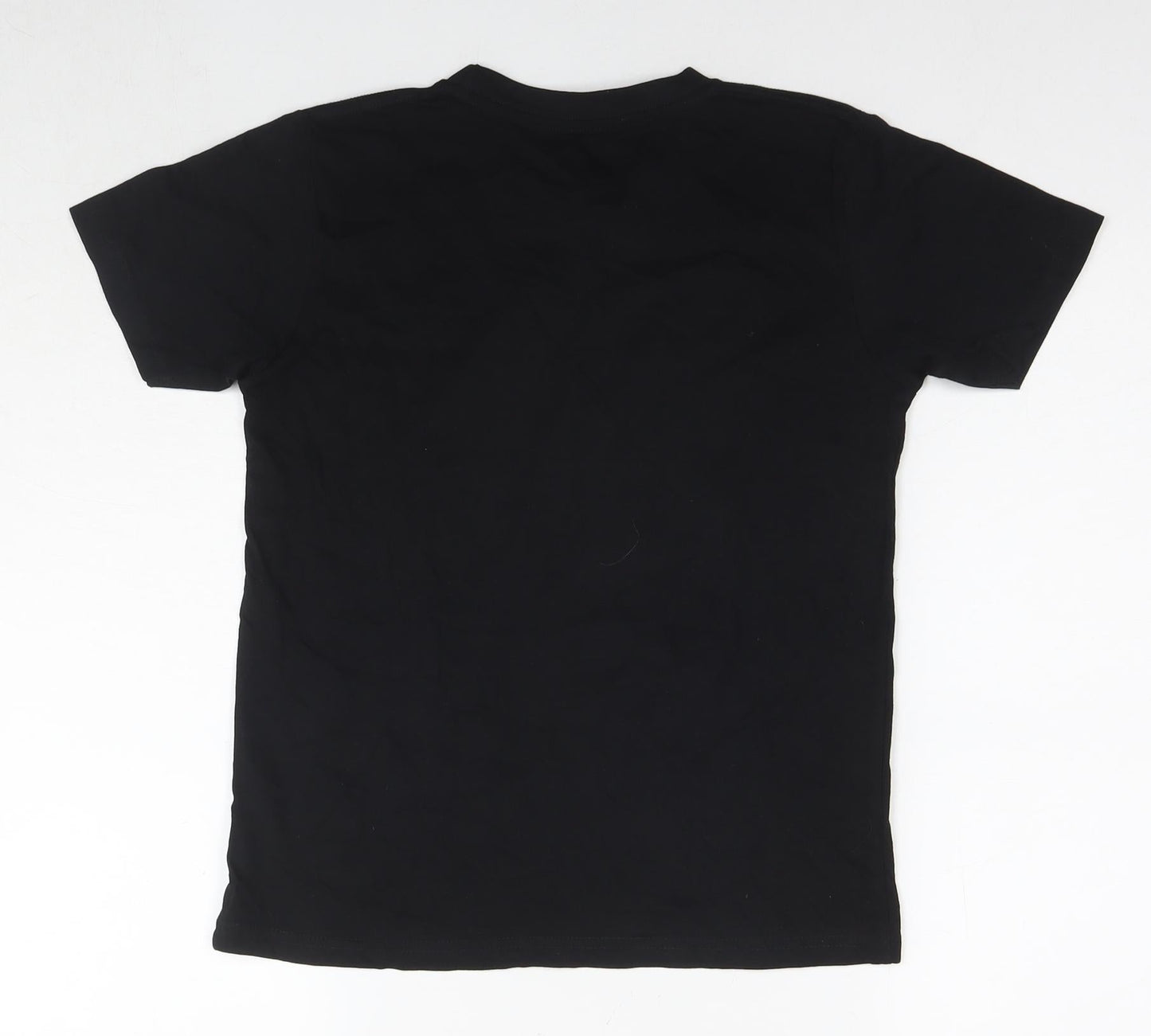 Illuminated Apparel Boys Black Cotton Basic T-Shirt Size 9-10 Years Round Neck Pullover - Age 9-11 Years Logo