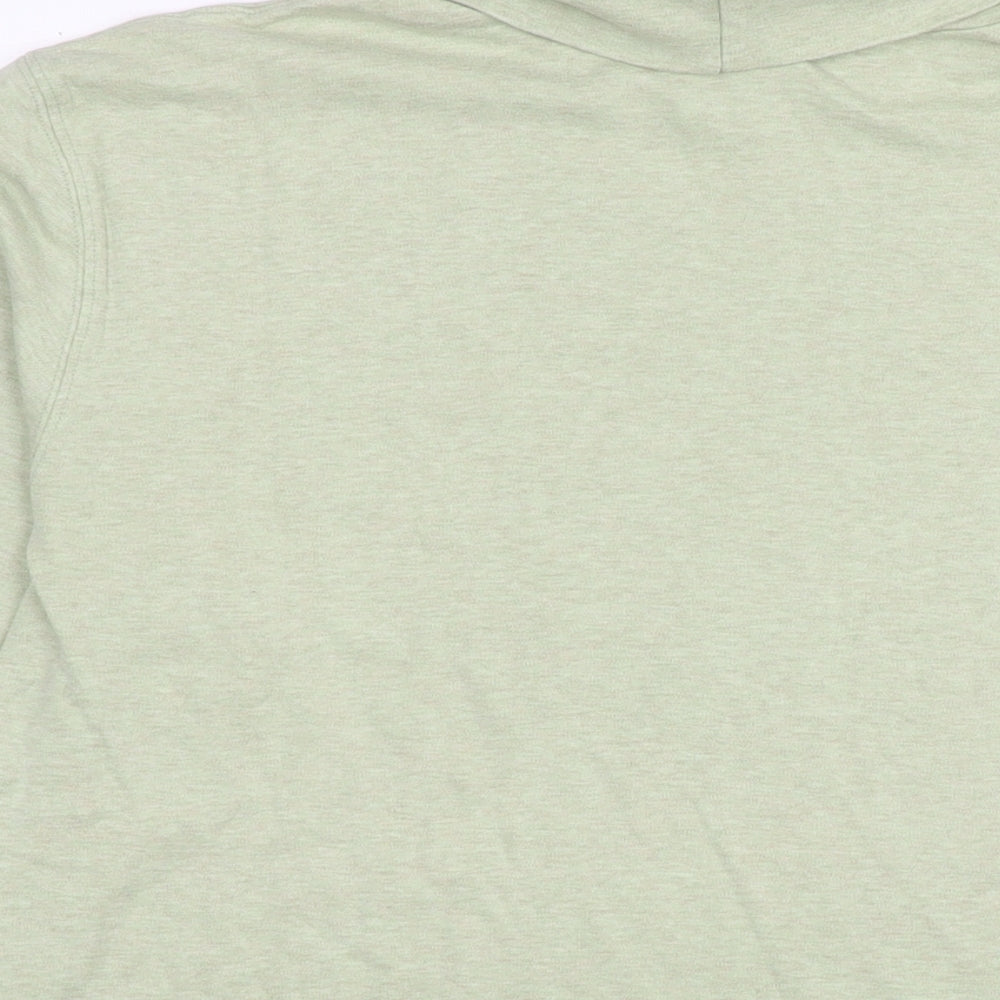 Lands' End Mens Green Polyester T-Shirt Size L Round Neck