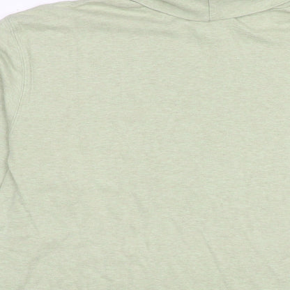 Lands' End Mens Green Polyester T-Shirt Size L Round Neck