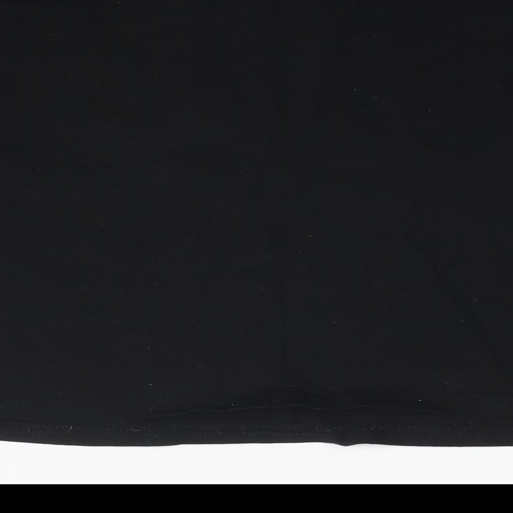 Womens UK Size M Disney Black Cropped T-Shirt