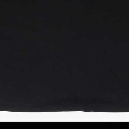 Womens UK Size M Disney Black Cropped T-Shirt