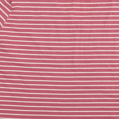 Damart Womens Red Striped Polyester Basic T-Shirt Size 18 V-Neck - Size 18-20