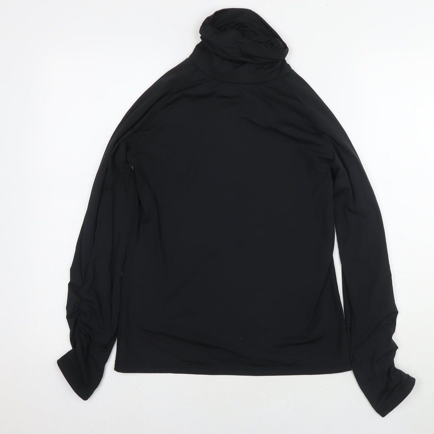 Rohnisch Womens Black Polyester Basic Casual Size L Roll Neck Pullover - ThermoCool