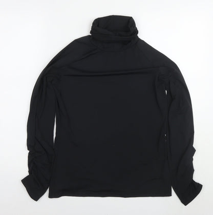 Rohnisch Womens Black Polyester Basic Casual Size L Roll Neck Pullover - ThermoCool