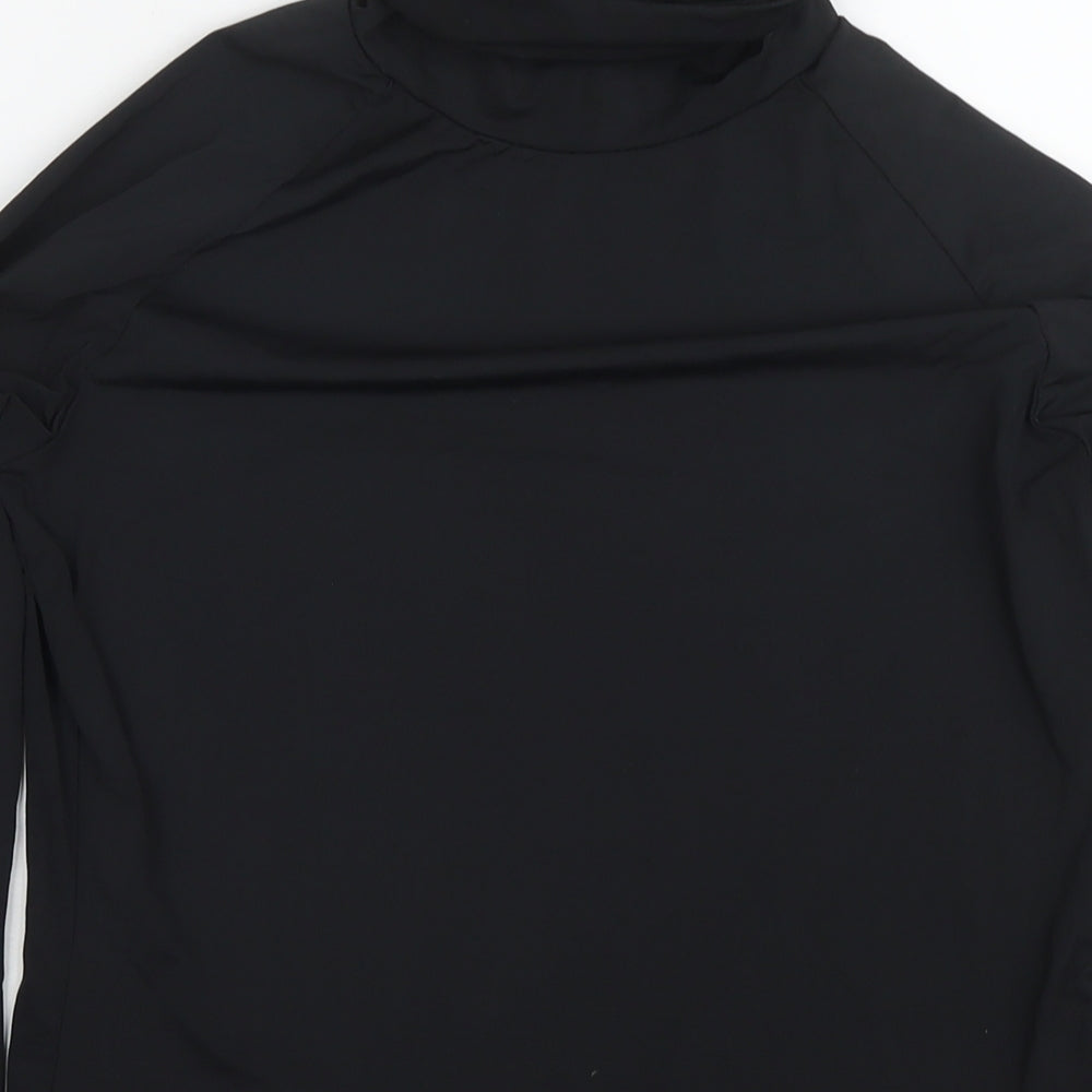 Rohnisch Womens Black Polyester Basic Casual Size L Roll Neck Pullover - ThermoCool