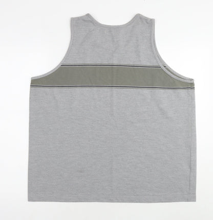 U.S Athletic Mens Grey Cotton T-Shirt Size M Round Neck