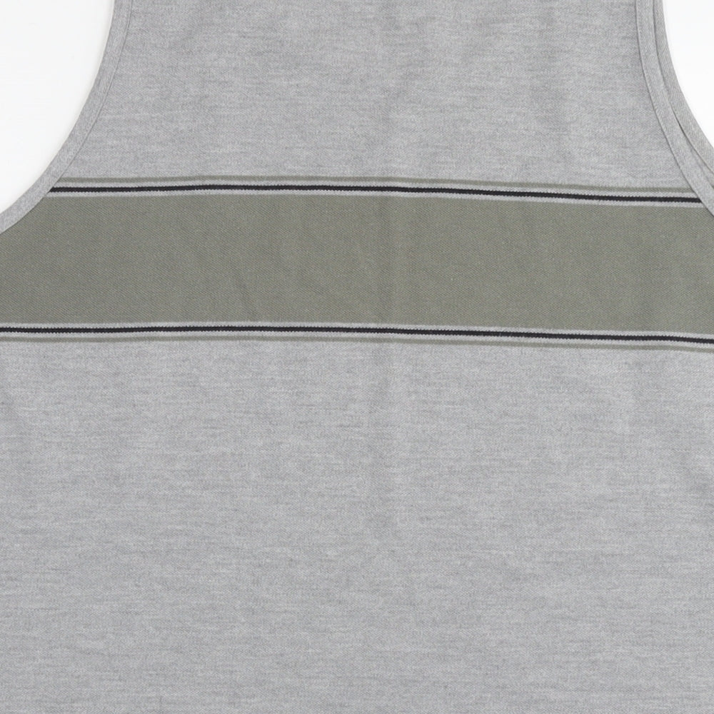 U.S Athletic Mens Grey Cotton T-Shirt Size M Round Neck