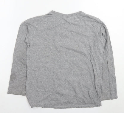 Nickelodeon Boys Grey Cotton Basic T-Shirt Size 10-11 Years Round Neck Pullover - Ninja Turtles