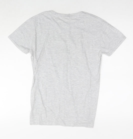 Star Wars Mens Grey Cotton T-Shirt Size S Round Neck - Star wars Yoda Camp Dagobah