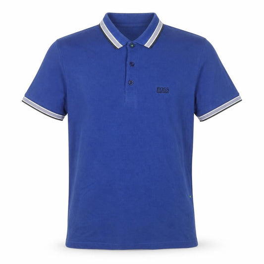 BOSS Mens Blue Cotton Polo Size S Collared Pullover
