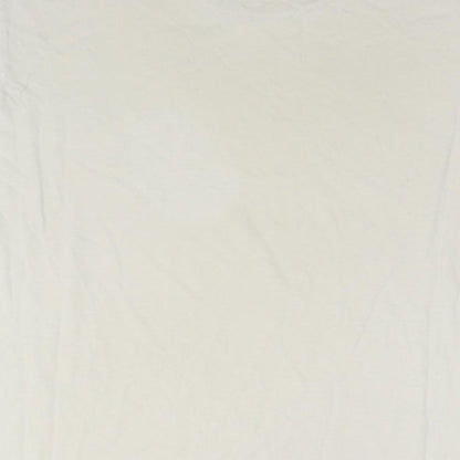 Reebok Mens White Cotton T-Shirt Size L Round Neck