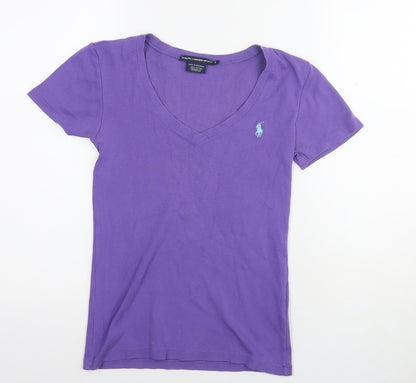 Womens UK Size S Polo Ralph Lauren Purple Basic T-Shirt