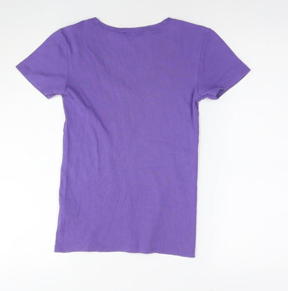Womens UK Size S Polo Ralph Lauren Purple Basic T-Shirt