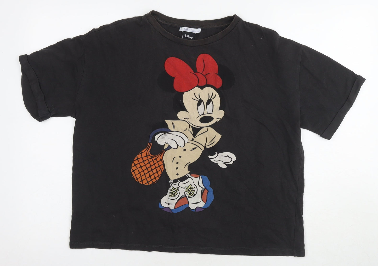 Womens UK Size M Disney Black Basic T-Shirt