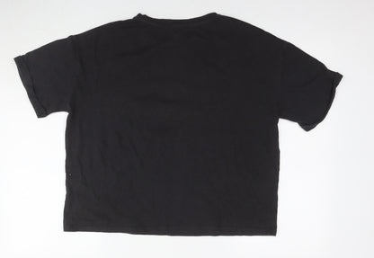 Womens UK Size M Disney Black Basic T-Shirt