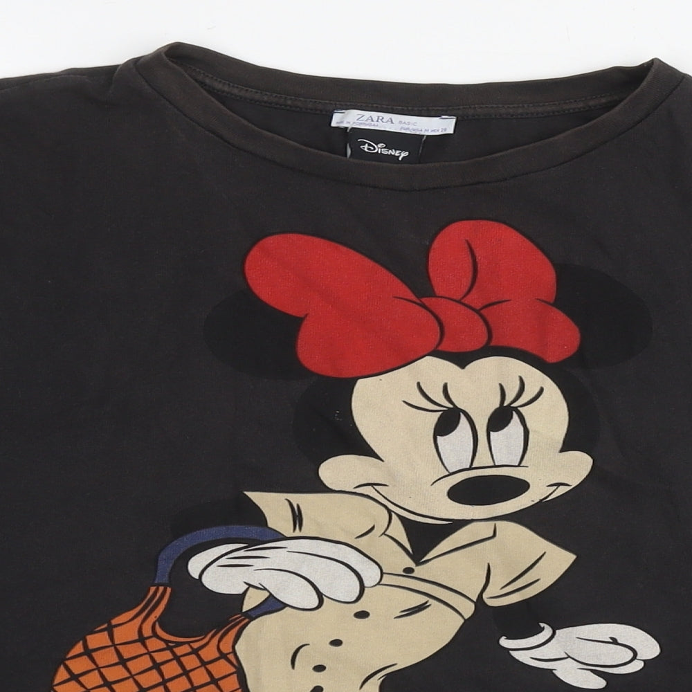 Womens UK Size M Disney Black Basic T-Shirt