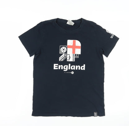 England Football Graphic Boys T-Shirt - Black, 12 Years