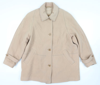 Womens UK Size 18 David Barry Beige Overcoat