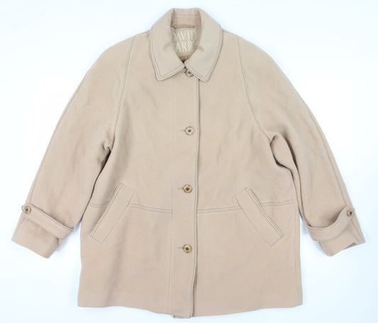 Womens UK Size 18 David Barry Beige Overcoat