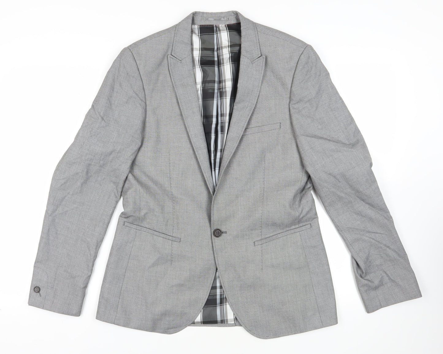 Mens UK Size 40 White Label Regular Grey Suit Tuxedo